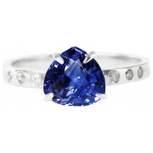 Afbeelding in Gallery-weergave laden, Gypsy Edelsteen Sieraden Biljoen Saffier Ring Flush Instelling 2 Karaat
