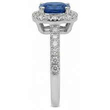 Afbeelding in Gallery-weergave laden, echte round saffier 3.90karaat ring profielweergave
