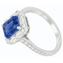 Afbeelding in Gallery-weergave laden, echte baguette diamant 3karaat ring close-up detail
