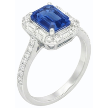 Afbeelding in Gallery-weergave laden, echte baguette diamant 3karaat ring bovenaanzicht

