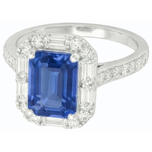Afbeelding in Gallery-weergave laden, echte baguette diamant 3karaat ring profielweergave
