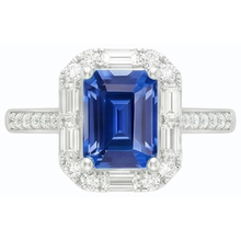 Afbeelding in Gallery-weergave laden, echte baguette diamant 3karaat ring op wit
