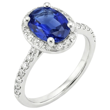 Afbeelding in Gallery-weergave laden, echte round saffier 3.25karaat ring close-up detail
