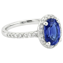 Afbeelding in Gallery-weergave laden, echte round saffier 3.25karaat ring op wit
