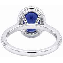 Afbeelding in Gallery-weergave laden, echte round saffier 3.50karaat ring close-up detail
