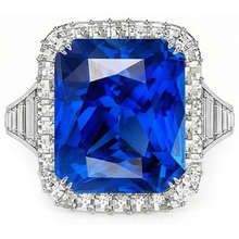 Afbeelding in Gallery-weergave laden, echte baguette diamant 3.50karaat ring zijaanzicht

