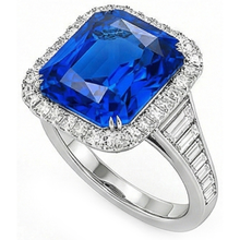 Afbeelding in Gallery-weergave laden, echte baguette diamant 3.50karaat ring close-up detail
