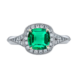 Vintage Smaragd Edelsteen Ring 2,50 karaat – Tweekleurig 14K Goud