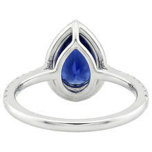 Afbeelding in Gallery-weergave laden, Halo Diamanten Ring Teardrop Stijl Blauwe Saffier Met Accenten 5,50 Karaat

