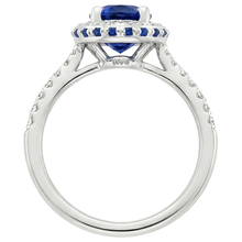 Afbeelding in Gallery-weergave laden, Halo Edelsteen Ovale Ring Blauwe Saffier &amp; Diamanten Accenten 4.50 Karaat
