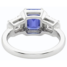 Afbeelding in Gallery-weergave laden, echte round saffier 3karaat ring op wit
