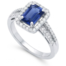 Afbeelding in Gallery-weergave laden, echte emerald saffier 4karaat ring zijaanzicht
