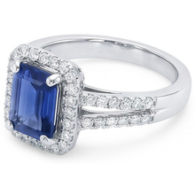 Afbeelding in Gallery-weergave laden, echte emerald saffier 4karaat ring bovenaanzicht
