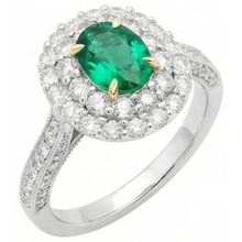 Afbeelding in Gallery-weergave laden, Smaragd Gekleurde Steen Ring – zijaanzicht
