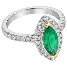 Afbeelding in Gallery-weergave laden, Colombiaanse Smaragd Edelsteen Ring – profielaanzicht
