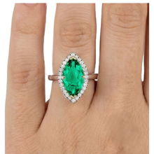 Afbeelding in Gallery-weergave laden, Gekleurde Steen Ring Bicolor 14K Goud met Colombiaanse Smaragd – achteraanzicht
