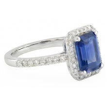 Afbeelding in Gallery-weergave laden, echte round saffier 3karaat ring close-up detail
