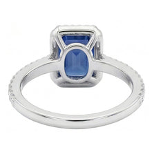 Afbeelding in Gallery-weergave laden, echte round saffier 3karaat ring profielweergave
