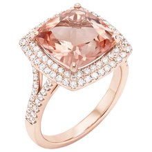 Afbeelding in Gallery-weergave laden, echte round morganiet 10.25karaat ring close-up detail
