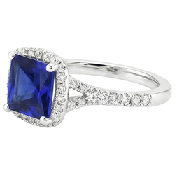 Luxe Gespleten Band Royal Blue Saffier Gekleurde Steen Ring – 5