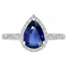 Afbeelding in Gallery-weergave laden, echte pear diamant 3.25karaat ring close-up detail
