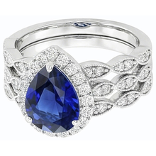 Afbeelding in Gallery-weergave laden, echte pear diamant 4.50karaat ring bovenaanzicht

