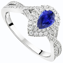 Afbeelding in Gallery-weergave laden, echte pear saffier 4.50karaat ring zijaanzicht
