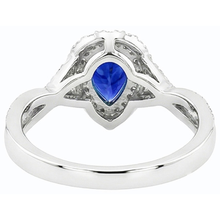 Afbeelding in Gallery-weergave laden, echte pear saffier 4.50karaat ring bovenaanzicht
