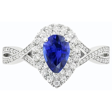 Afbeelding in Gallery-weergave laden, echte pear saffier 4.50karaat ring profielweergave
