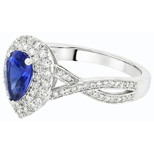 Afbeelding in Gallery-weergave laden, echte pear saffier 4.50karaat ring op wit
