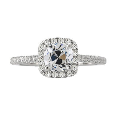 Halo Ring Kussen Old Cut & Round Echt Diamond Damessieraden 6 karaat