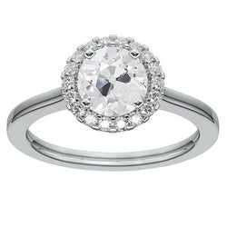 Halo Ring Rond Oude Mijnwerker Echte Natuurlijke uit de a aarde gewonnen Diamant 4.50 Karaat Gouden Dames Sieraden