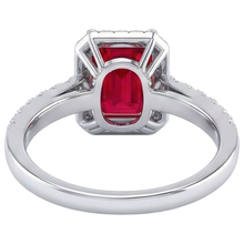 Afbeelding in Gallery-weergave laden, Halo Rode Robijn Met Diamanten 4,45 Karaat Ring Wit Goud 14K Nieuw
