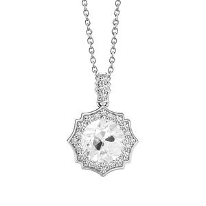 Halo Ronde Echt Diamanten Hanger Old Mine Cut Prong Set 2,50 Karaat