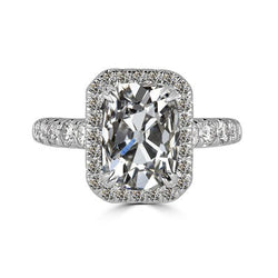 Halo Ronde & Ovale Oude Mijnwerker Natuurlijke uit de a aarde gewonnen Diamanten Ring Goud 7.50 Karaat