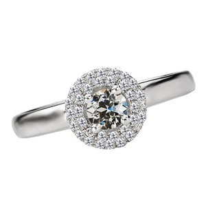 Halo Ronde Oude Mijn Geslepen Echt Diamanten ring 14K Gouden Sieraden 3 Karaat