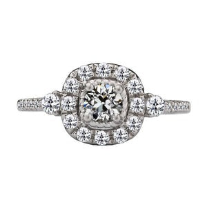Halo Round Old Miner Echt Diamond Ring Dames gouden sieraden 4,50 karaat