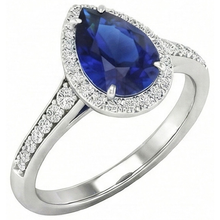 Afbeelding in Gallery-weergave laden, Gekleurde Steen Ring 14K Witgoud met Blauwe Saffier – zijaanzicht
