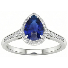 Afbeelding in Gallery-weergave laden, Blauwe Saffier Gekleurde Steen Ring 2,50 karaat 14K Witgoud – vooraanzicht
