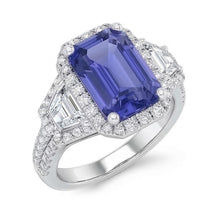 Afbeelding in Gallery-weergave laden, echte round diamant 4.50karaat ring zijaanzicht
