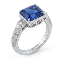 Afbeelding in Gallery-weergave laden, echte round diamant 4karaat ring zijaanzicht
