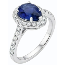 Afbeelding in Gallery-weergave laden, echte round saffier 3.50karaat ring profielweergave

