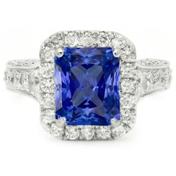 Echte Saffier Ring 3.50 Karaat