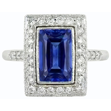 Afbeelding in Gallery-weergave laden, echte round saffier 4karaat ring profielweergave
