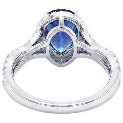 Natuurlijke Saffier Ring 6.50ct - Witgoud 14K