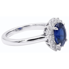 Afbeelding in Gallery-weergave laden, echte round saffier 2.50karaat ring close-up detail
