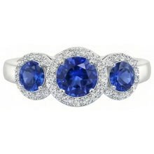 Afbeelding in Gallery-weergave laden, echte round diamant 4.50karaat ring zijaanzicht
