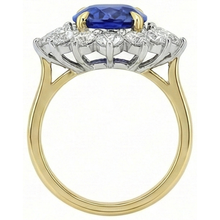 Afbeelding in Gallery-weergave laden, echte round saffier 4.25karaat ring profielweergave
