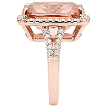 Afbeelding in Gallery-weergave laden, echte round morganiet 13.90karaat ring met diamantaccenten
