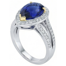 Afbeelding in Gallery-weergave laden, echte round diamant 4.50karaat ring bovenaanzicht
